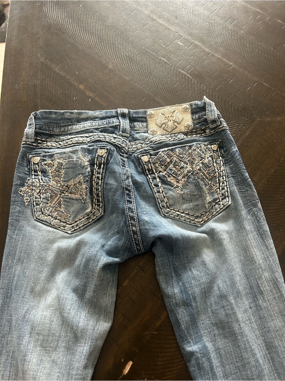 Miss Me Light Blue Embroidered Boot Cut Jeans